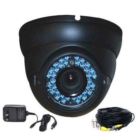 Vandal Proof Infrared 36 Led - VideoSecu Vandal Proof 480TVL IR Day Night Vision Security Camera Built-in 1/3 inch CCD High Resolution 36 LED with Power Supply and Extension Cable beq