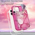 thumbnail image 3 of Allytech Marble Case for Apple iPhone 13 6.1" -  Military Grade Protective Shockproof Anti-scratch Fashion Marble Design Cover Case for Women Girls - Pink Marble, 3 of 5