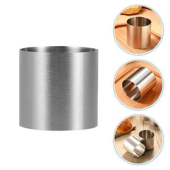 LEORX 2Pcs Stainless Steel Muffin Rings Baking Molds for Kitchen Home Bakery Use