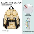 thumbnail image 5 of School Bus and Flowers Yellow Pattern Backpack for School, Cute School Bag with Adjustable Shoulder Straps and Padded Back, 15"x11.42"x5.5", 5 of 5
