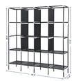 thumbnail image 3 of 67 Inch Gray Portable Clothes Closet, Non-Woven Fabric Steel Tube PP Plastic Storage Wardrobe with 12 Shelves & Hanging Rod, Space Saving for Small Room Walk-in Closet, 3 of 12