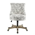 thumbnail image 3 of Linon Sinclair Wood Base Adjustable Rolling Office Chair in Floral Gray Fabric, 3 of 12