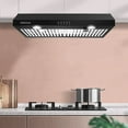 thumbnail image 6 of Range Hood 30 inch Under Cabinet,Black Stainless Steel Range Hood with 500 CFM,Ductless Range Hood Black,Kitchen Vent Hood 30 inch with 3 Way Venting,Baffle Filters,LED Light, 6 of 13