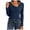 Blue, variant on Women's Long Sleeve Twist Front Wrap Top Asymmetrical V-Neck Slim Fit Blouse for Work, Date Casual Wear (Blue, XXL)