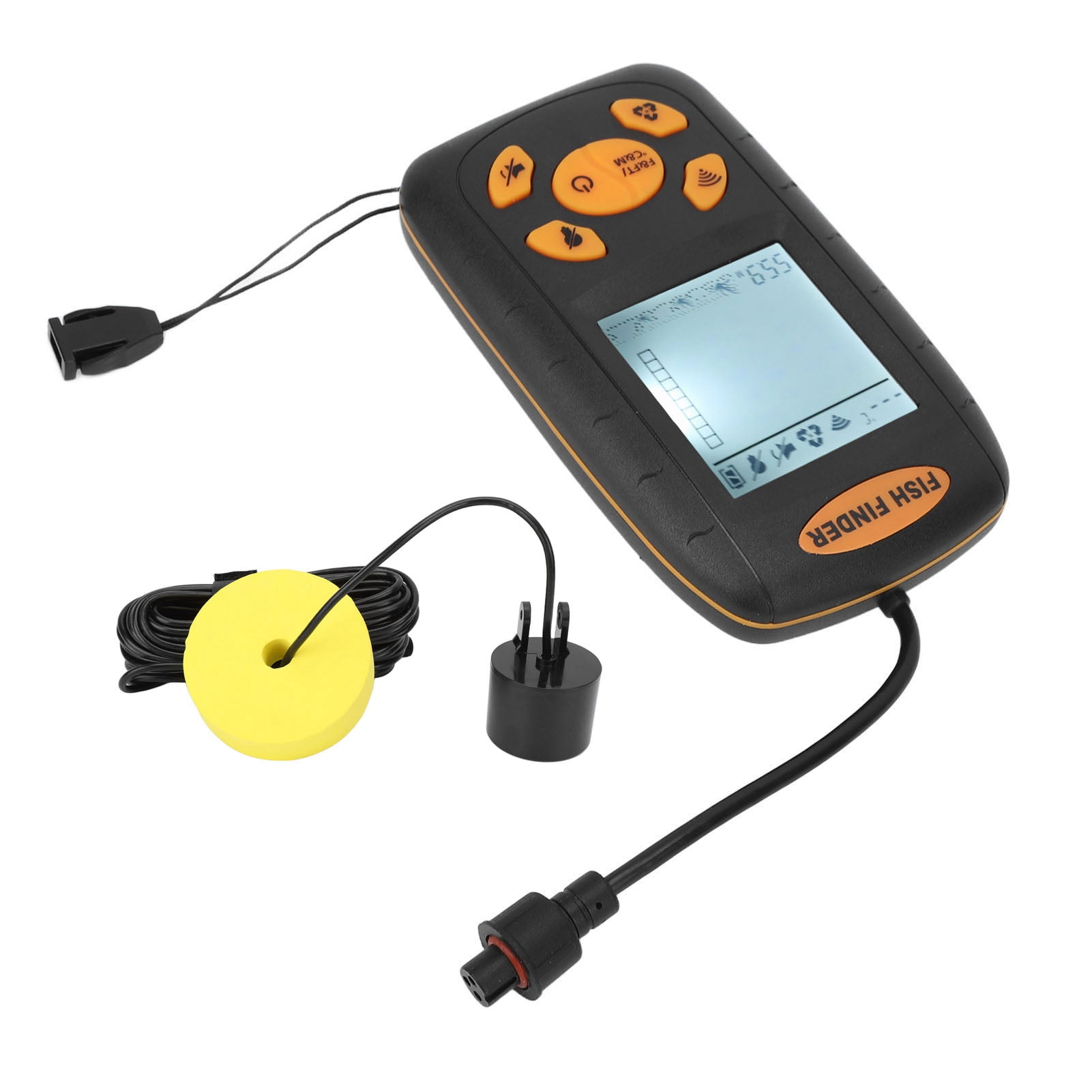 Portable Fish Depth Finder, Transducer Fishing LCD Display, Sonar Fish  Finder with 5.6in 256 Color LCD Display 50/200 KHz Dual 