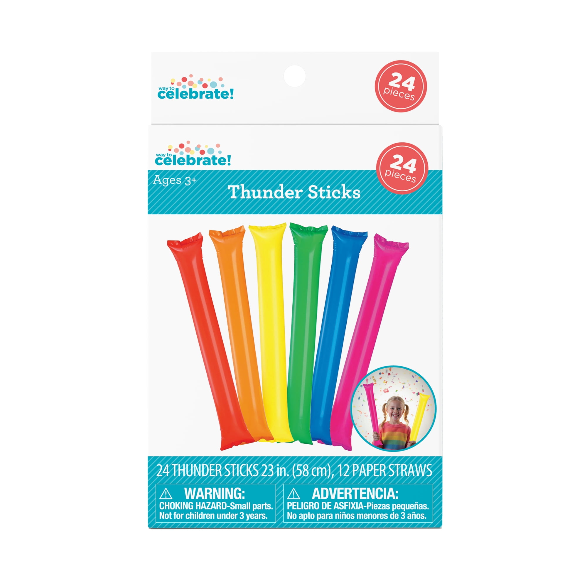 23`` Inflatable Thunder Sticks, 24 Count, by Way To Celebrate