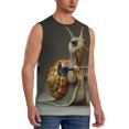 thumbnail image 2 of Yiaed Surreal Weightlifting Snail Print Men's Singlet Vests Summer Running Muscle Tank Tops Gym Undershirt Round Neck Sleeveless for man, 2 of 5
