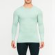 thumbnail image 1 of Blusas y camisas de manga larga con cuello redondo para hombre, estilo casual, de color liso, para correr, fitness, secado rápido, de poliéster., 1 of 8
