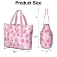 thumbnail image 3 of Tote Bag for Women - Pink Christmas Tree Pattern Shoulder Bag - Large Utility Work Duffle Bag with Zipper Handbag for Travel, Work, Sprots, 3 of 5