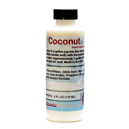 Coconut Shaved Ice and Snow Cone Flavor Concentrate 4 Fl Ounce