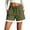 #01 Army Green 【Mix & Match: Stock Up on Your Favorite Colors】, variant on Women's Casual Cotton Lace Shorts, Elastic Waist Drawstring Loose Comfy Summer Shorts with Pockets, Breathable Lightweight, Tummy Control Flattering Fit, Beach Vacation Daily