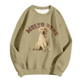 thumbnail image 4 of Arlun Womens Dog Graphic Sweatshirts Casual Loose Crew Neck Long Sleeve Pullovers Fall Winter Funny Molto Bene Letter Print Soft Comfy Workout Hoodless Outfits Khaki XL, 4 of 4
