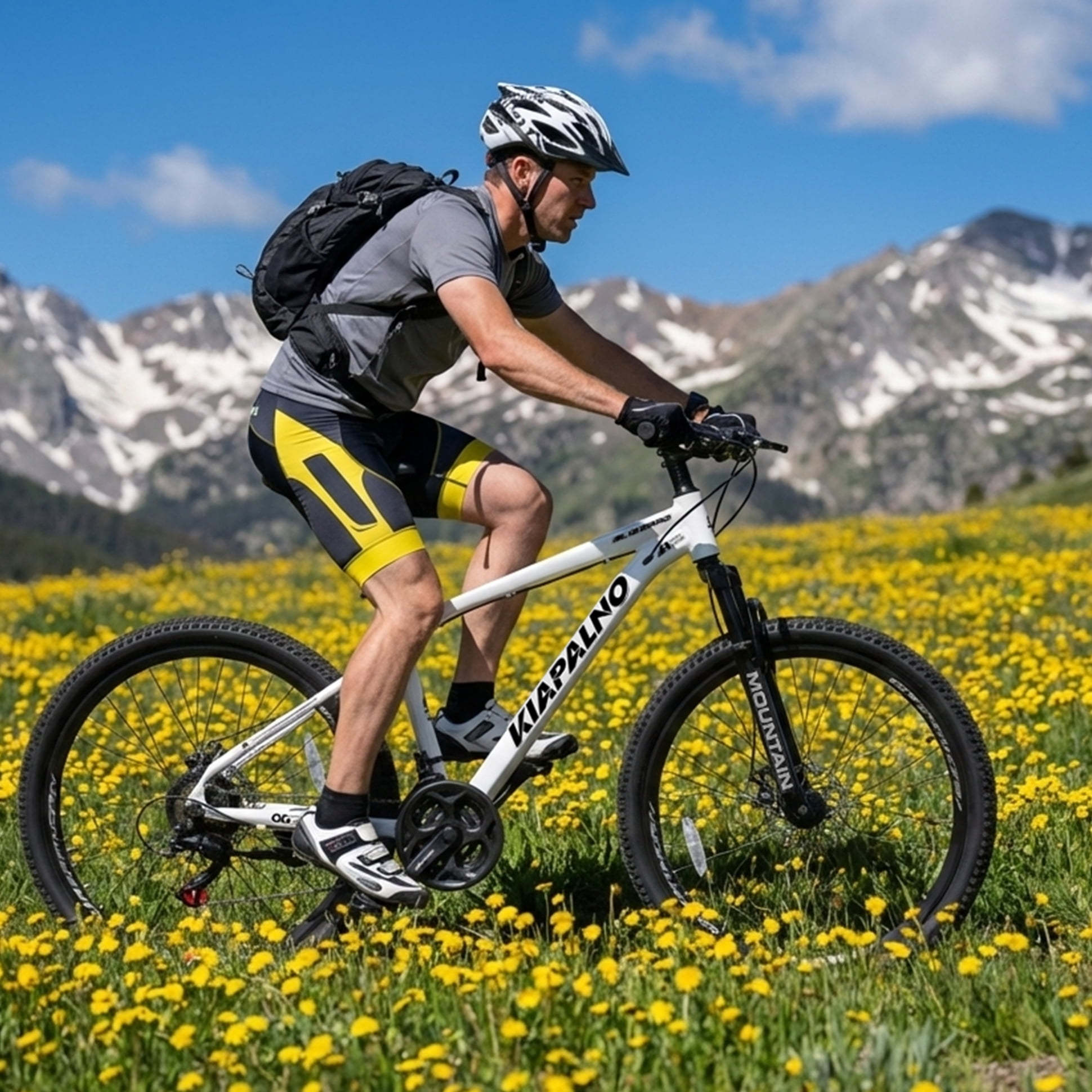 26 Inch Mountain Bike with 21-Speed, High-Carbon Steel MTB Bicycle with Dual Disc Brakes and Ergonomic Seat for Men Women Adult, White