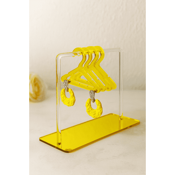 RubyLee Elegance Mirror Closet Jewelry Organizers Removable Hangers, Acrylic, 2 oz, Yellow, 1