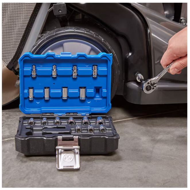 Kobalt 20-Piece Standard (SAE) and Metric Polished Chrome Mechanics Tool Set with Hard Case