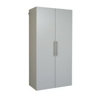 Prepac HangUps Large Storage Cabinet - Immaculate Light Gray 36" Cabinet with Storage Shelves and Doors; Ideal for Bin and General Storage Solutions