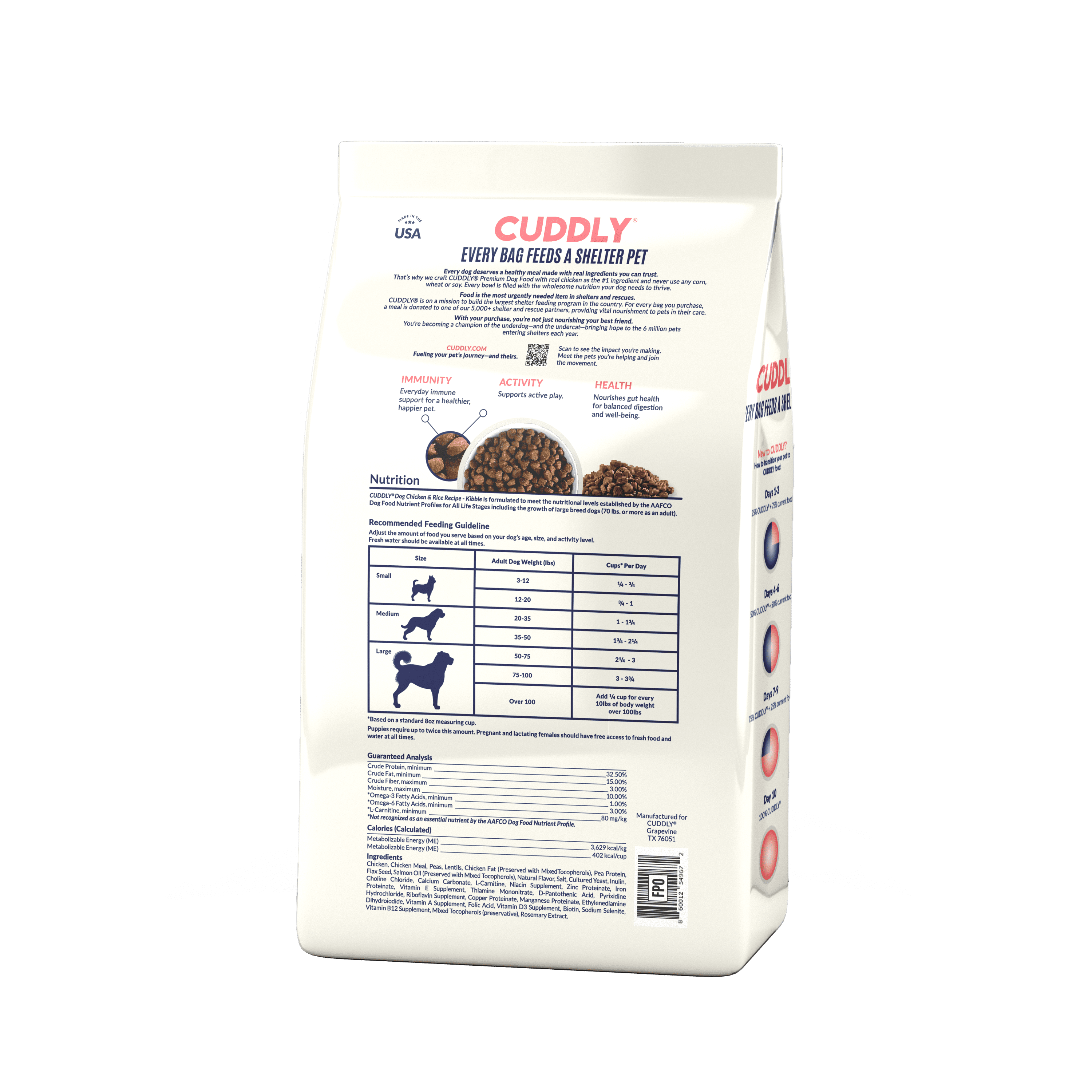 CUDDLY Chicken & Pea Grain Free Dry Dog Food, 5lb