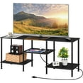 thumbnail image 6 of Black Bedroom TV Stand with Power Outlets up to 50 inch TV, Small Entertainment Center Stand with Storage Modern Media TV Console Table for Living Room Bedroom, 6 of 7