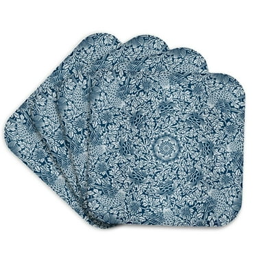3dRose, William Morris Bird and Anemone Chintz Pattern, Set of 4 Coasters - Soft