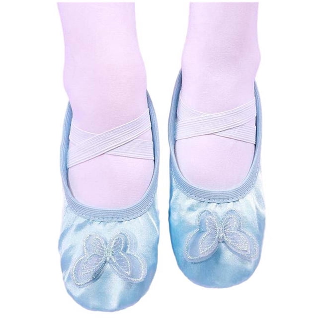 Chaussures de Danse à Semelles Souples pour Enfants Chaussures d'Exercice avec Lacets