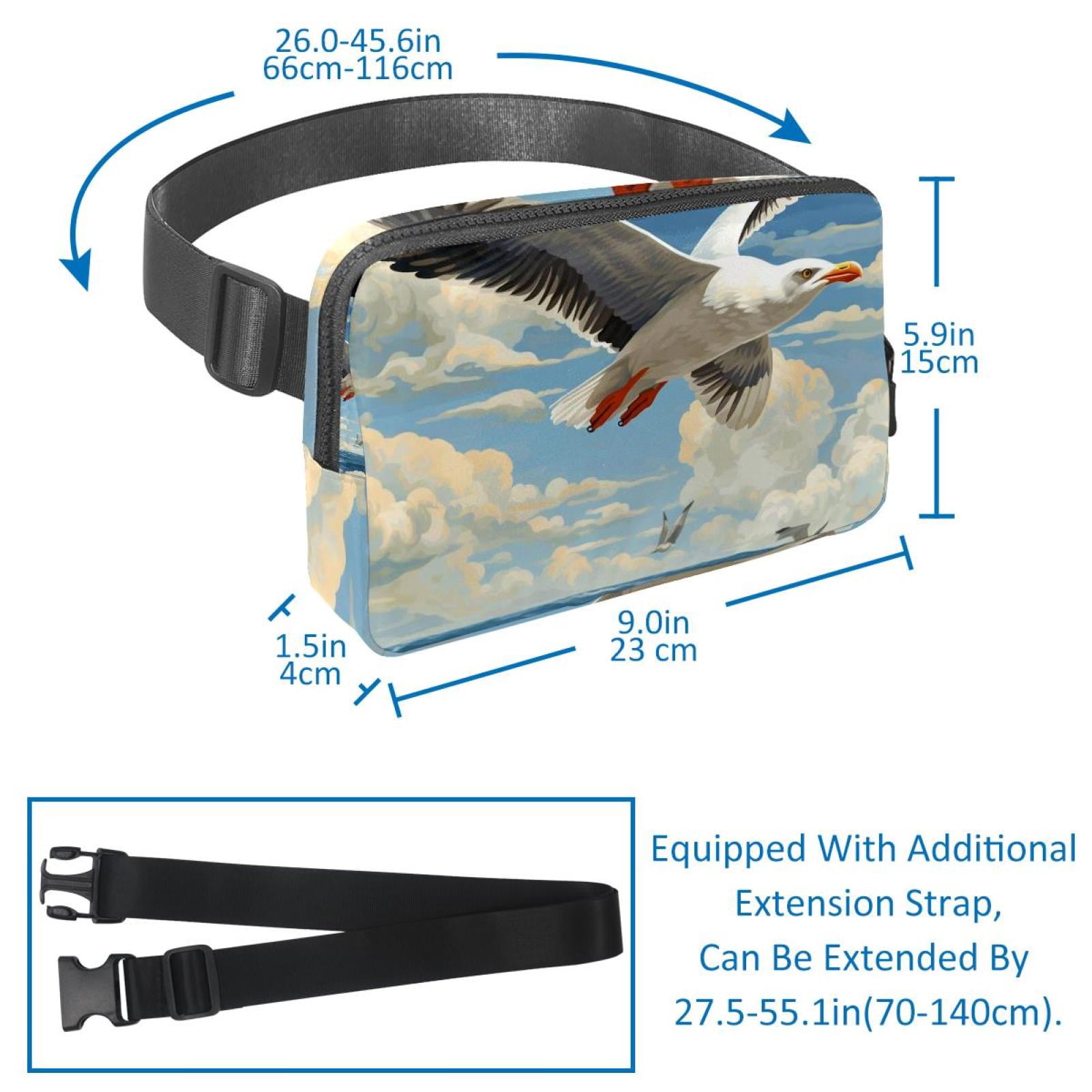 Seagull Lightweight Adjustable Running Belt Bag Fanny Pack Waist Pack with Extension Strap Unisex