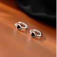 thumbnail image 6 of 925 Sterling Silver Black Heart Hoop Earrings for Women Teens Heart Huggie Earrings Hoop, 6 of 7
