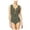 Green - dustyolive, variant on Say What? Womens Tie Front Bodysuit Jumpsuit, Green, Juniors, Large