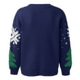 thumbnail image 5 of Odeerbi Winter Christmas Knit Sweater For Women Fashion Long Sleeve Round Neck 2025 Casual Pullove Sweater Tops Navy, 5 of 5