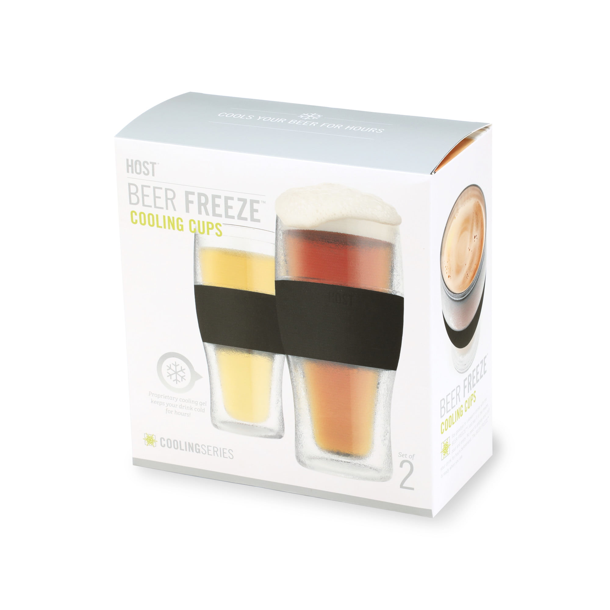 Kocent Freeze Beer Pint Glasses 2 16oz Double Wall Plastic Cup Freezer Gel  Blue
