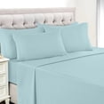 thumbnail image 3 of Lux Decor Collection King Bed Sheets - 16 Inch Deep Pocket 6 Piece Microfiber Bedding Sheets & Pillowcase Sets - Blue, 3 of 11