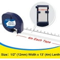 thumbnail image 3 of Compatible Dymo Ruban d'étiquettes pour Dymo LetraTag Ruban Plastique 12mm x 4m Noir sur Blanc/Jaune/Rouge/Bleu/Vert recarga Dymo Ruban pour Dymo Letratag LT-110T LT-100H QX50 Letratag, 3 of 7