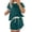 Green, variant on Women's 2 Piece Set, Drop Shoulder T-Shirt and Skort with Built-in Shorts, Color Block Casual Outfit, Athletic Skort Set for Summer Loungewear, Beach Vacation, Travel and Daily Wear-Black