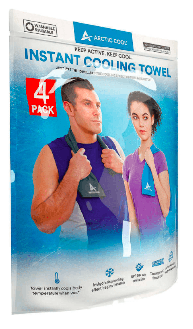 Instant Cooling Towel Ice Pad Reusable Outdoor & Indoor Sports Towel With Bottle 