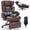 Brown, variant on 800lbs Heavy Duty Reclining Massage Office Chair with Heat, Big and Tall Ergonomic Executive Recliner Chair with Footrest, Memory Foam, 90°–155° Adjustable Backrest, Quiet Wheels