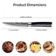 thumbnail image 7 of TVQUYET 6-Piece Steak Knives Set Wood Handle Non Serrated,4.5" Damascus Laser Stainless Steel Steak Cutting Knife for Kitchen and Restaurant Gift Men, 7 of 7