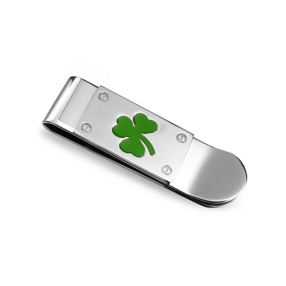 Bling Jewelry Mens Gift Strong Good Luck Green Clover Shamrock Money Clip for Men Graduation