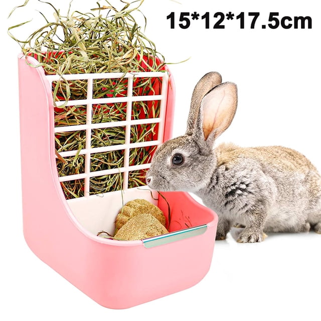 Comedero para conejos, conejillos de indias, comedero de heno, cuencos para heno y comida, comedero para conejos, conejillos de indias, chinchillas