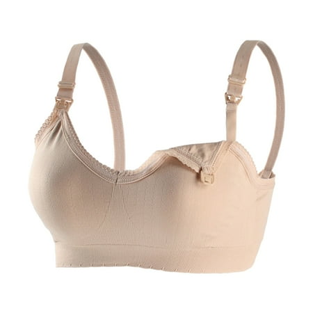 

Womens Sports Bras Womens Push Up Bra Stretch Seamless Bra Sports Bra Comfort Sleep Bra(Large Khaki)