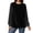Black-02, variant on Women's Elegant Velvet Tops - Round Neck Mesh Long Sleeve Blouses for Work & Holiday