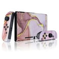 thumbnail image 3 of Replacement Backplate Housing w/Full Set Buttons Cosmic Pink Gold Shell  for Nintendo Switch Console, 3 of 9