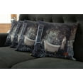 thumbnail image 2 of Ambesonne Retro Throw Pillow Cover 4 Pack, Flower Bouquet in Vase, 16", White Brown Grey, 2 of 6