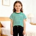thumbnail image 4 of T-shirt Classique à Rayures Col Rond pour Enfants Manches Courtes Décontracté Doux Confortable pour Jouer au Quotidien, 4 of 5