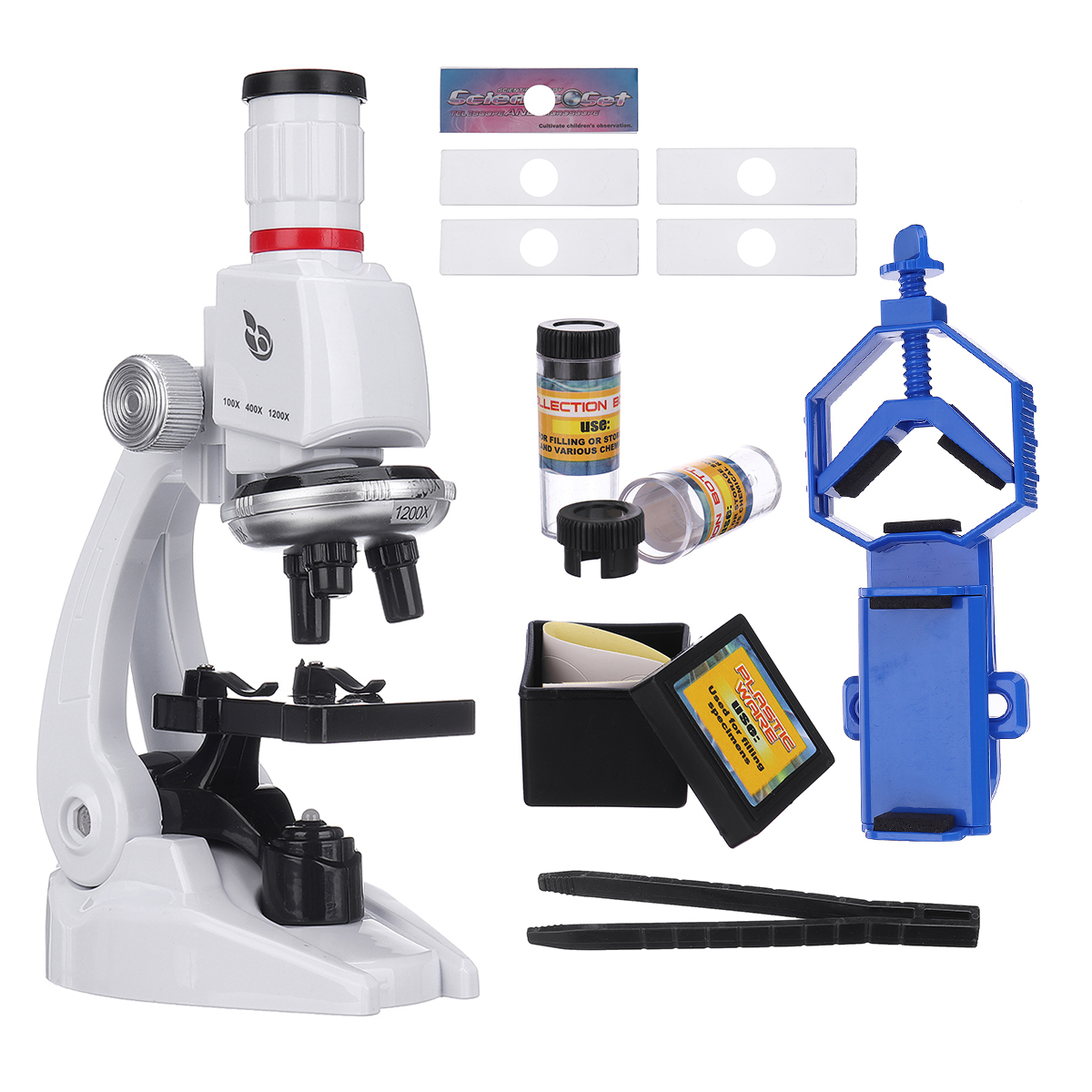 Kids Students Educational Microscope Kit Beginner Microscope Childrens