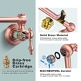 thumbnail image 2 of Wowow Wall Mounted Pot Filler with 2-Handles Double Joint Swing Arm in Copper, 2 of 8