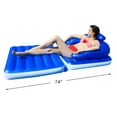 thumbnail image 3 of Northlight 74" Blue Convertible Lounge Chair Inflatable Swimming Pool Float, 3 of 5