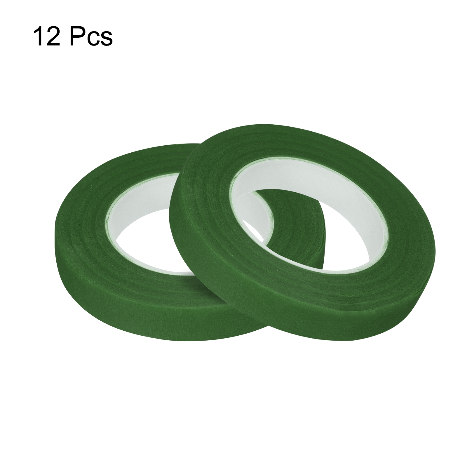 Uxcell Floral Stem Wrap Tape Floral Tape for Bouquet Crafts Wedding Arrangement Pack of 12,Green