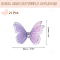 thumbnail image 2 of 20Pack Apliques de Mariposa de Malla Transparente, Parches de Mariposas de 30mm, Púrpura Rosa, 2 of 7