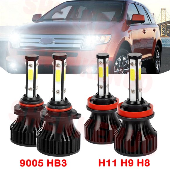 H11 9005 High&Low Beam for Ford Edge 2007 2008 2009 2010,2015 2016 2017 2018 2019 2020 LED Headlight Bulbs Kit 4pcs