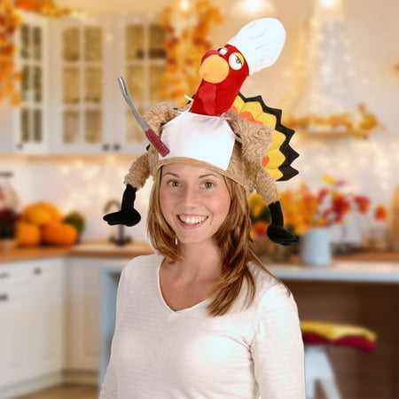 Beistle Pack of 4 Red and Brown Chef Thanksgiving Turkey Costume Party Accessories - One Size