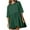 Green Pleated Mini Dress, variant on Women's Pleated Mini Dress 2024 Fashion Elegant Solid Crew Neck Sundress Casual Loose Fit Flowy A Line Swing Beach Dress 3/4 Length Sleeve Smocked Green L